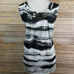 SALE! 🌹Milano Black/White Print Sleeveless Top🌹